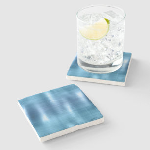 Metallic Aqua Blue Stone Coaster