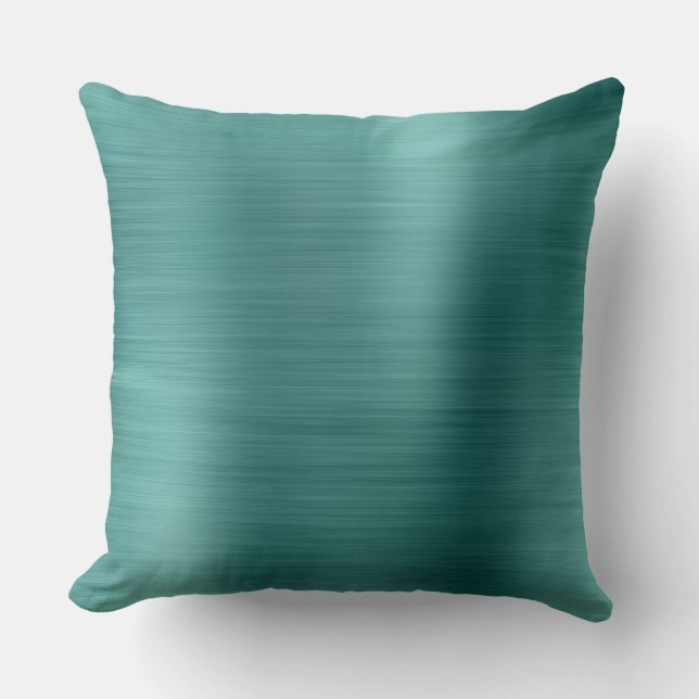 Metallic Aquatic Silver Metallic Tripical Teal Cushion (Front)