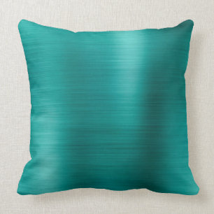 Metallic Aquatic Silver Metallic Tripical Teal Cushion