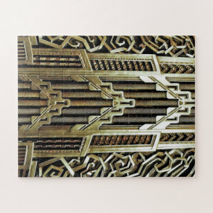 Metallic art nouveau design, vintage,elegant,chic, jigsaw puzzle
