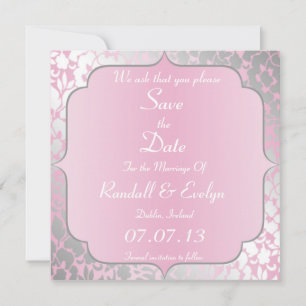 Metallic Baby Pink Save The Date Announcement