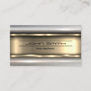 Metallic Background   Gold Silver Business Card