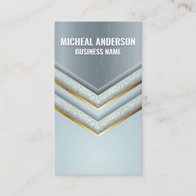 Metallic Background | Luxury Shapes Business Card (Front)