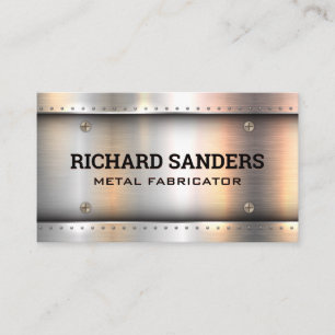 Metallic Background Rivets and Screws Industrial Business Card