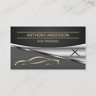 Metallic Background   Sports Car Wrenches Business Card