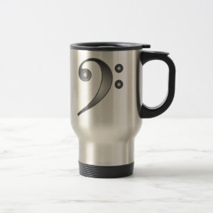 Metallic Bass Clef Travel Mug