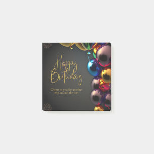 Metallic Birthday Cheers Post-it Notes