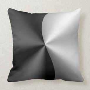 Metallic Black And Silver Stainless Steel Look Cushion