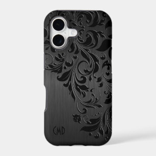 Metallic Black & Black Lace