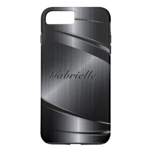 Metallic Black Design Brushed Aluminium Look iPhone 8 Plus/7 Plus Case