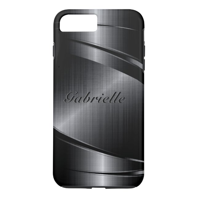 Metallic Black Design Brushed Aluminium Look Case-Mate iPhone Case (Back)