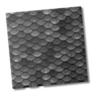 Metallic Black Gray Mermaid Scales Fish Pattern Ceramic Tile