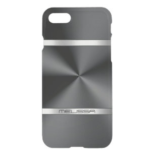 Metallic Black Print Silver Accent iPhone SE/8/7 Case