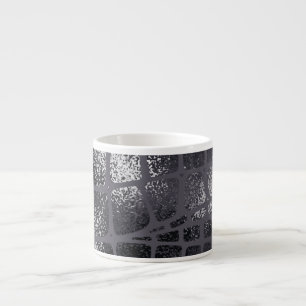 Metallic Black Snake Skin: Elegant Texture Espresso Cup