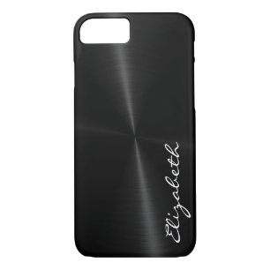 Metallic Black Stainless Steel Metal Look iPhone 8/7 Case