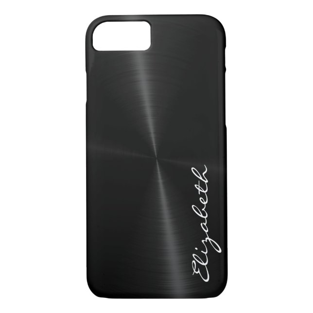Metallic Black Stainless Steel Metal Look Case-Mate iPhone Case (Back)