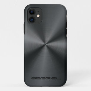 Metallic Black Tones Stainless Steel Look iPhone 11 Case