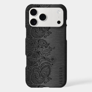 Metallic Black With Black Paisley Lace