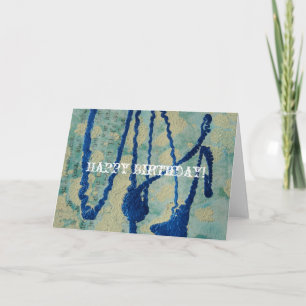Metallic Blue Abstract, Happy Birthday! Card