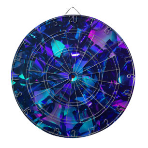 Metallic Blue and Purple Crystal Dartboard