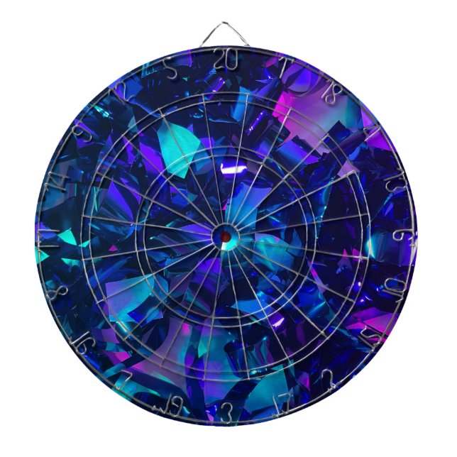 Metallic Blue and Purple Crystal Dartboard (Front)