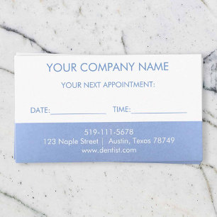 Metallic Blue Appointment Reminder Card