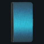 Metallic Blue Brushed Aluminium Look Samsung Galaxy S5 Wallet Case<br><div class="desc">Turquoise blue metallic brushed aluminium look. Cool simple slick design. Available on other products.  Metallic look is a digital illusion and mot real metallic finish.</div>