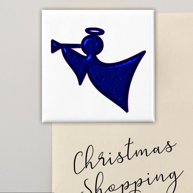 Metallic Blue Christmas Angel Magnet (Creator Uploaded)