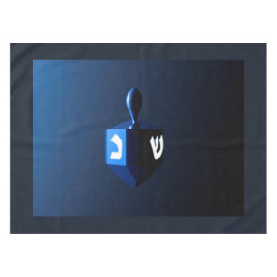 Metallic Blue Dreidel Tablecloth