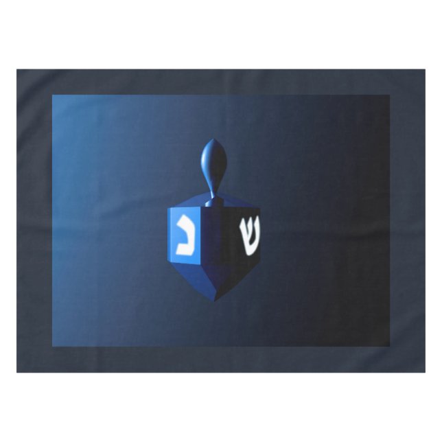 Metallic Blue Dreidel Tablecloth (Front (Horizontal))