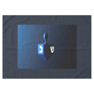 Metallic Blue Dreidel Tablecloth