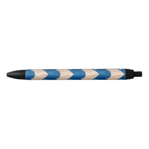 Metallic blue geometric diamond shapes black ink pen