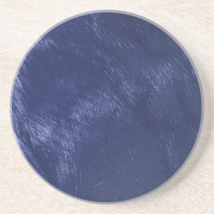 Metallic Blue Shiny Brushed Steel Look Coaster