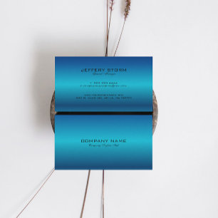Metallic Blue Texture Brush Aluminium Look Business Card