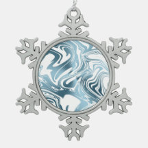 Metallic Blue White Popsicle Christmas Ornament