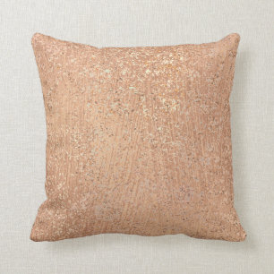 Metallic Blush Rose Gold Makeup Sparkly Copper Cushion