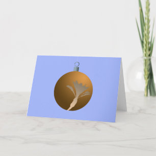 Metallic Brass Date Palm Xmas Tree Ornament Ball Holiday Card