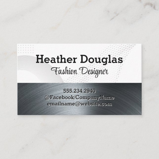 Metallic Brushed | Abstract Background Business Card (Front)