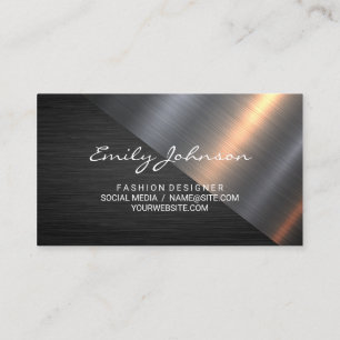 Metallic Brushed   Black Texture Business Card