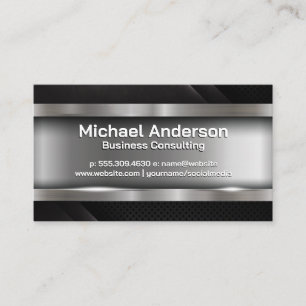 Metallic Brushed   Black Trim Panels Business Card