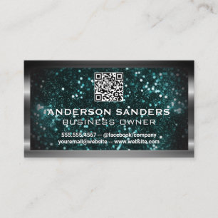 Metallic Brushed Glitter QR Code Business Card