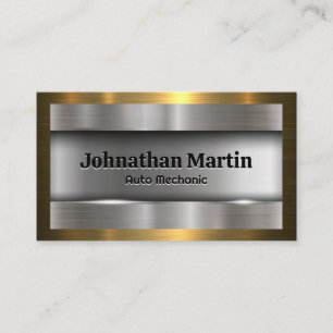 Metallic Brushed   Gold Aluminium  Business Card