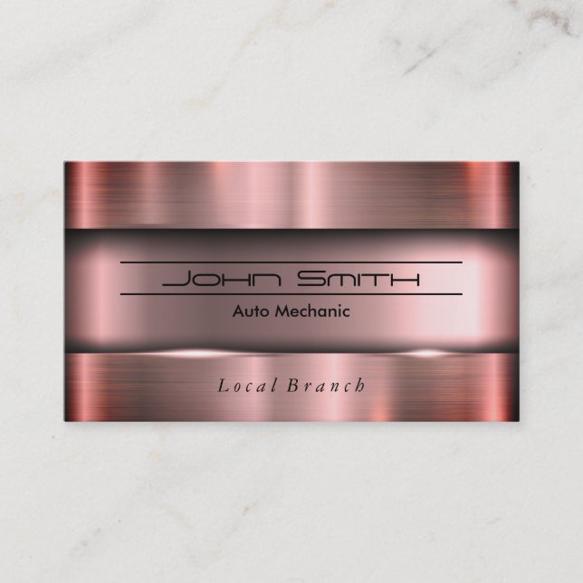 Metallic Brushed Industrial Business Card (Front)