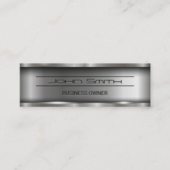 Metallic Brushed Industrial Mini Business Card (Front)