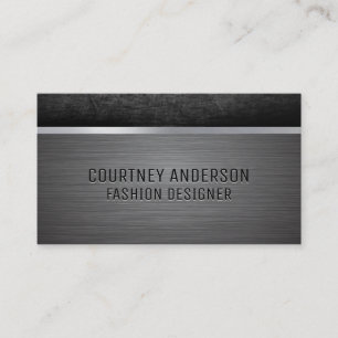 Metallic Brushed   Scratched  Metal Trim Business Card
