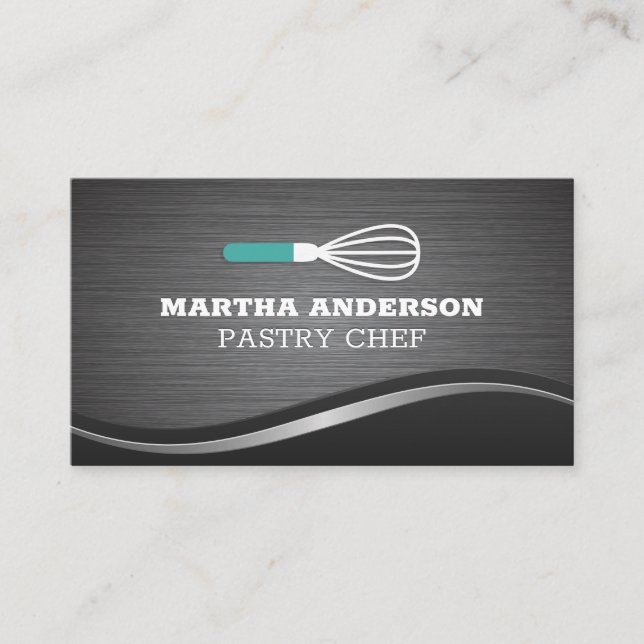 Metallic Brushed Wave Background | Whisk Business Card (Front)