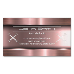 Metallic Brushed Wrenches Magnetic Business Card