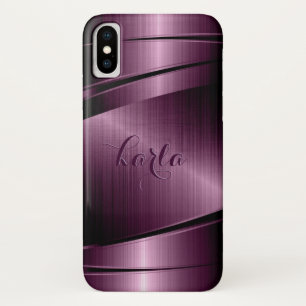 Metallic Burgundy-red Geometric Background iPhone X Case