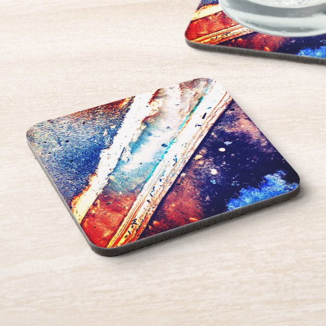 Metallic Bus Curb Blue Coaster (Left Side)