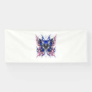 Metallic Butterfly Blue Pink Flame Wings – Gothic Banner